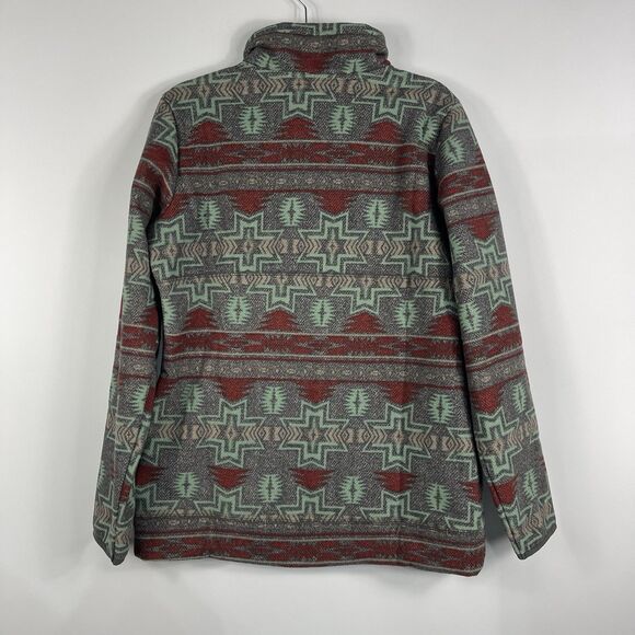 POWDER RIVER by PANHANDLE SLIM AZTEC PRINT FLEECE 1/4 ZIP JACKET  SIZE Large - Picture 2 of 7